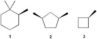 Which of the following compounds is/are chiral?   A) only 1 B) only 1 and 2 C) only 2 and 3 D) 1, 2 and 3