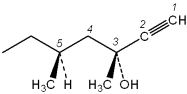 What is the configuration of the two chiral centers in the following molecule?   A) 3R,5R B) 3R,5S C) 3S,5R D) 3S,5S