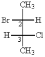 The absolute configurations around C-2 and C-3 in the following Fischer projection are, respectively, ____. (Enter the two configurations separated by a comma.)  