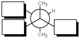 Complete the following Newman projection so that it represents (2R,3R)-2,3-dibromobutane.  
