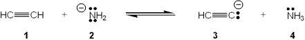 Which species is the conjugate acid in the following acid-base reaction?   A) 1 B) 2 C) 3 D) 4