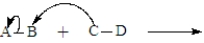 The following is generic depiction of a reaction using the curve arrow formalism.   In this reaction electrons move from C to B and A will have a positive charge in the product.