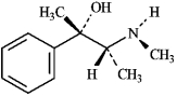 The structure of the alkaloid ephedrine is shown below. When ephedrine is placed in the presence of an acid, the -OH group will be protonated.  