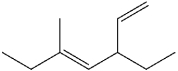 What is the IUPAC name of the following compound?   A) (Z) -3-ethyl-5-methyl-1,4-heptadiene B) (E) -3-ethyl-5-methyl-1,4-heptadiene C) (E) -3-methyl-5-vinyl-3-heptene D) (Z) -1,3-diethyl-1-methyl-1,4-pentadiene