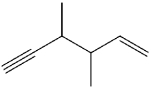 What is the IUPAC name of the following compound?   A) 3,4-dimethyl-1-hexen-5-yne B) 4-ethynyl-2-vinylbutane C) 3-methyl-4-vinyl-1-pentyne D) 4-ethynyl-3-methyl-1-pentyne