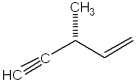 What is the IUPAC name for the following compound?   A) (R) -3-methyl-1-penten-4-yne B) (S) -3-methyl-1-penten-4-yne C) (R) -4-methyl-4-penten-1-yne D) (S) -4-methyl-4-penten-1-yne