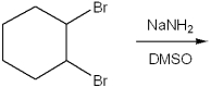 What is the major organic product obtained from the following reaction?   A) cyclohexyne B) 1,3-cyclohexadiene C) cyclohexene D) 1,2-diaminocyclohexane