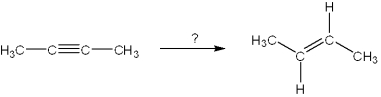 What is the best choice of reagent(s)  to perform the following transformation?   A) H<sub>2</sub>/Pt B) H<sub>2</sub>/Lindlar catalyst C) Na/NH<sub>3</sub> D) BH<sub>3</sub>; followed by H<sub>2</sub>O<sub>2</sub>, NaOH