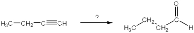 What is the best choice of reagent(s)  to perform the following transformation?   A) H<sub>2</sub>/Lindlar catalyst B) Na/NH<sub>3</sub> C) (sia) <sub>2</sub>BH; followed by H<sub>2</sub>O<sub>2</sub>, NaOH D) BH<sub>3</sub>; followed by H<sub>2</sub>O<sub>2</sub>, NaOH
