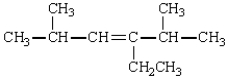 The IUPAC name for the following compound is 2,5-dimethyl-4-ethyl-3-hexene.  