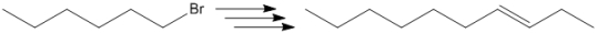 Outline how one might achieve the following transformation, showing reagents and the isolated intermediates in the synthetic scheme.  