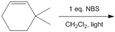 What is the structure of all of the monobrominated products, including regioismers and stereoisomers, obtained from the following reaction?  