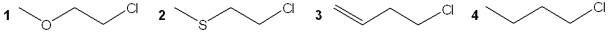 Which of the following compounds undergoes the most rapid hydrolysis reaction?   A) 1 B) 2 C) 3 D) 4