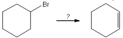 What is the best choice of reagent to perform the following transformation?   A) H<sub>2</sub>SO<sub>4</sub> B) H<sub>2</sub>O C) NaOCH<sub>3</sub> D) KOtBu