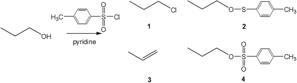 What is the major organic product obtained from the following reaction?   A) 1 B) 2 C) 3 D) 4