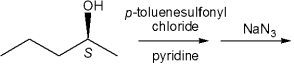  What is the major organic product obtained from the following sequence of reactions?   A) ( \pm ) -2-azidopentane B) (R) -2-azidopentane C) (S) -2-azidopentane D) (S) -2-pentyl tosylate 
