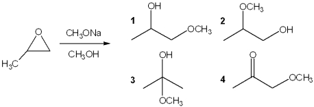 What is the major organic product obtained from the following sequence of reactions?   A) 1 B) 2 C) 3 D) 4