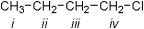 Which of the protons in the following molecule appear furthest downfield in the <sup>1</sup>H NMR spectrum?   A) i B) ii C) iii D) iv