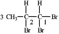 Consider the following structure.   If the proton attached to C2 in 1,1,2-tribromopropane is coupled with the protons on C1 (J = 3.6 Hz) and C3 (J = 6.8), the tree diagram of the C2 proton is shown below.  