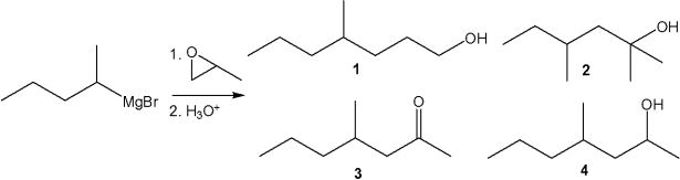 <strong>What is the major organic product obtained from the following reaction? </strong> A)1 B)2 C)3 D)4