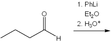 What is the major organic product obtained from the following reaction?   A) 1-phenyl-1-butanol B) 1-phenyl-2-butanol C) 2-phenyl-1-butanol D) butyrophenone, PhCOCH<sub>2</sub>CH<sub>2</sub>CH<sub>3</sub>