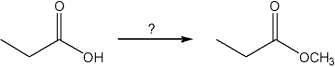 What is the best choice of reagent(s)  to perform the following transformation?   A) CH<sub>3</sub>OH, H<sub>2</sub>SO<sub>4</sub> B) CH<sub>3</sub>I, H<sub>2</sub>SO<sub>4</sub> C) NaOCH<sub>3</sub> D) CH<sub>3</sub>Li