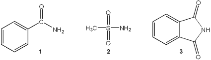 Which of the following is the correct order of decreasing acid strength of the following compounds (more acidic > less acidic) ?   A) 1 > 2 > 3 B) 2 > 3 > 1 C) 1 > 3 > 2 D) 3 > 2 > 1