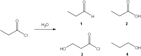 What is the major organic product obtained from the following reaction?   A) 1 B) 2 C) 3 D) 4