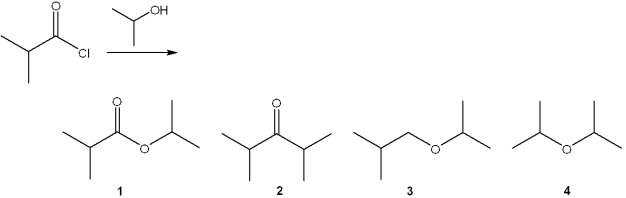 What is the major organic product obtained from the following reaction?   A) 1 B) 2 C) 3 D) 4