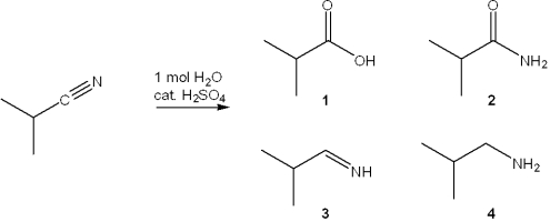 What is the major organic product obtained from the following reaction?   A) 1 B) 2 C) 3 D) 4