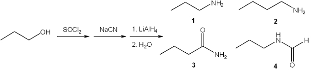 What is the major organic product of the following sequence of reactions?   A) 1 B) 2 C) 3 D) 4