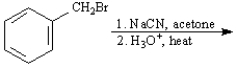 The product of the following reaction would be classified as a carboxylic acid.  