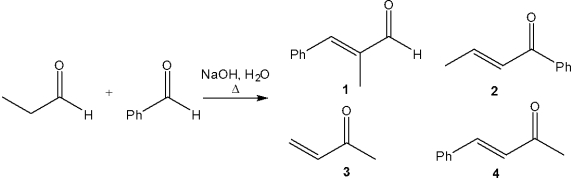 What is the major organic product obtained from the following reaction?   A) 1 B) 2 C) 3 D) 4