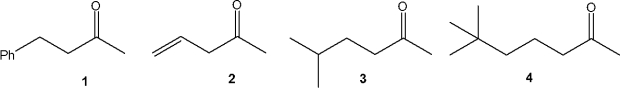 Which one of the following ketones cannot be made via an acetoacetate ester synthesis?   A) 1 B) 2 C) 3 D) 4