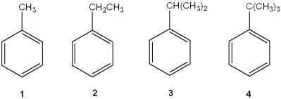 Which of the following does not undergo oxidation in the presence of H<sub>2</sub>CrO<sub>4</sub>?   A) 1 B) 2 C) 3 D) 4