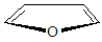  Furan has the structure shown below.   The  \pi  orbitals in furan are shown below.   