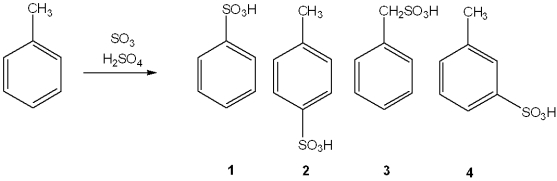 What is the major organic product obtained from the following reaction?   A) 1 B) 2 C) 3 D) 4