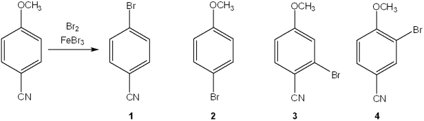 What is the major organic product obtained from the following reaction?   A) 1 B) 2 C) 3 D) 4