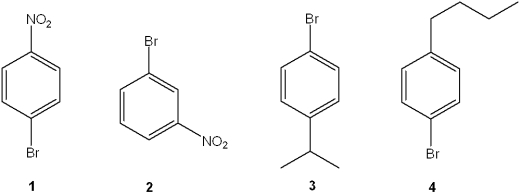 Which of the following cannot be prepared from benzene in two synthetic steps?   A) 1 B) 2 C) 3 D) 4