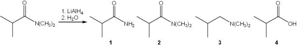 What is the major organic product obtained from the following reaction?   A) 1 B) 2 C) 3 D) 4