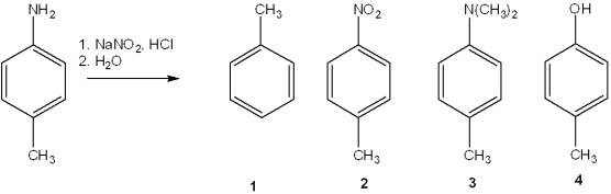 What is the major organic product obtained from the following reaction?   A) 1 B) 2 C) 3 D) 4