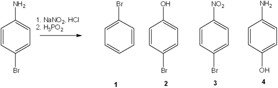 What is the major organic product obtained from the following reaction?   A) 1 B) 2 C) 3 D) 4
