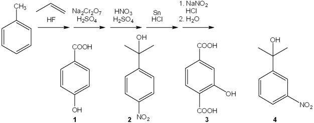 What is the major organic product obtained from the following sequence of reactions?   A) 1 B) 2 C) 3 D) 4