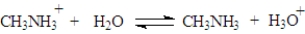 The pK<sub>a</sub> of methyl amine is represented by the following reaction.  