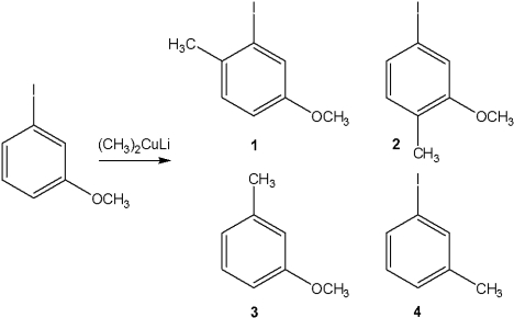 What is the major organic product obtained from the following reaction?   A) 1 B) 2 C) 3 D) 4