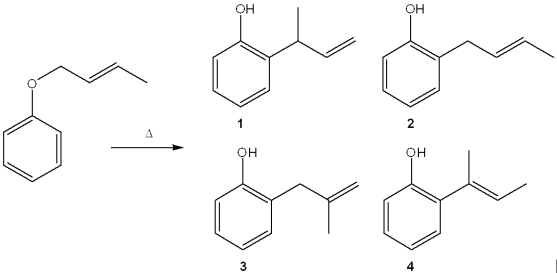 What is the major organic product obtained from the following reaction?   A) 1 B) 2 C) 3 D) 4