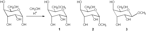 What is (are)  the major organic product(s)  obtained from the following reaction?   A) only 1 B) only 2 C) only 2 and 3 D) 1, 2 and 3