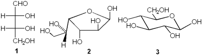 Which of the following represents a furanose?   A) only 1 B) only 2 C) only 3 D) only 2 and 3