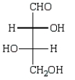 Oxidation of optically active D-erythrose with nitric acid produces optically inactive meso-tartaric acid (below).   The structure of D-erythrose is shown below.  