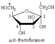 Consider the following structures.   Answer the following questions by placing the appropriate number or indicated letter in the blank. -The number of the anomeric carbon in the following structure is _____.  